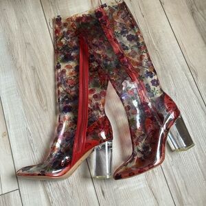 Katy Perry Yarra Floral Transparent Ankle Boots